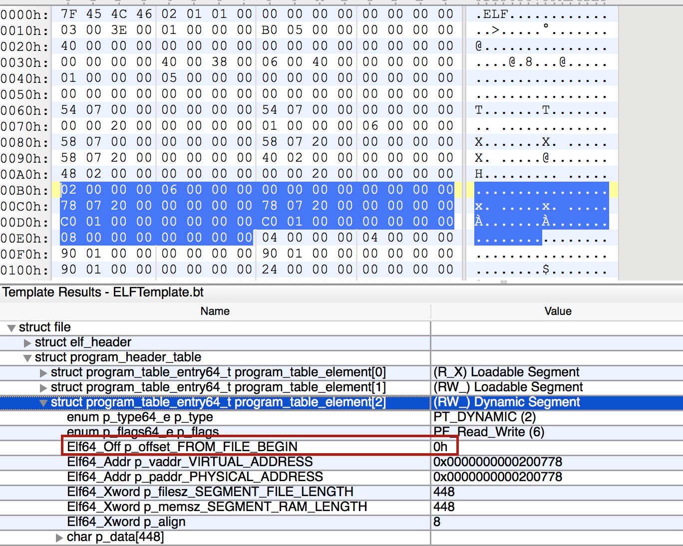 Change shared dynamic offset